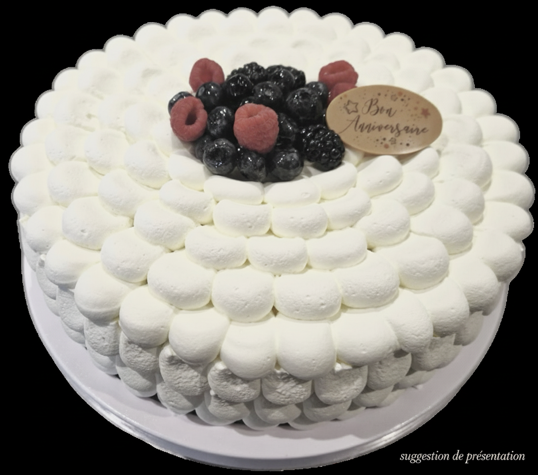 Vacherin glacé ROND 6/8 parts TYPE (délai 3 jours)